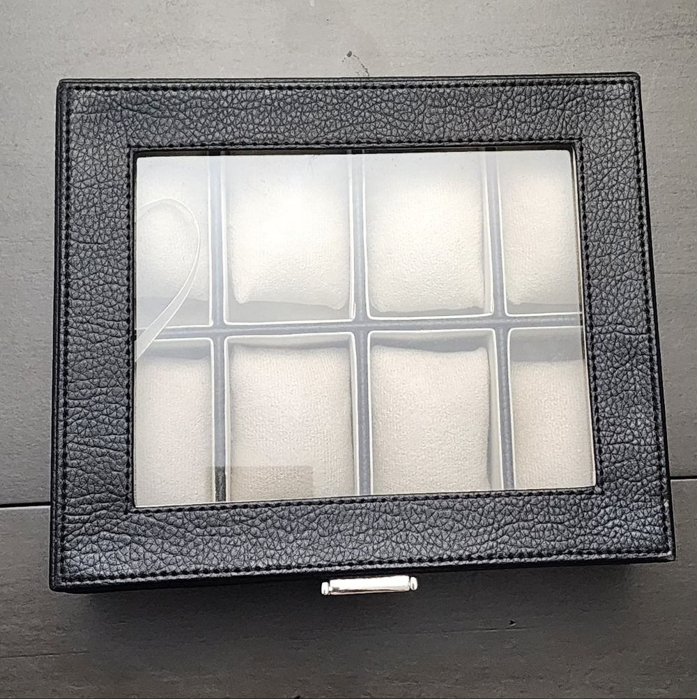 New Elegant Black 8 Slot Watch Box - Picture 3 of 5